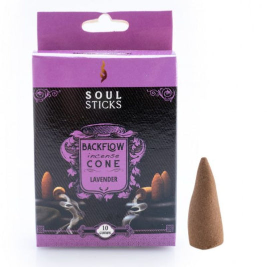 Soul Sticks Lavender Backflow Incense Cones | 10 Pack